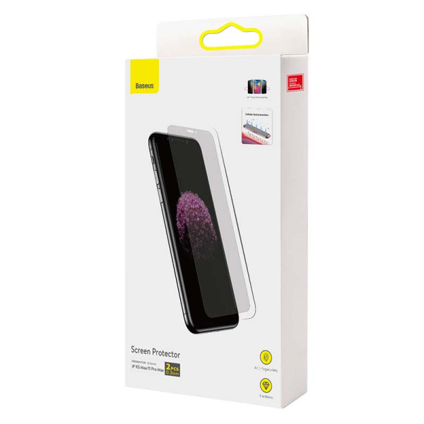 Baseus 03 mm ekrano apsauga 2 vnt pakuotėje skirta iPhone XS Max/11 Pro Max 65 colio