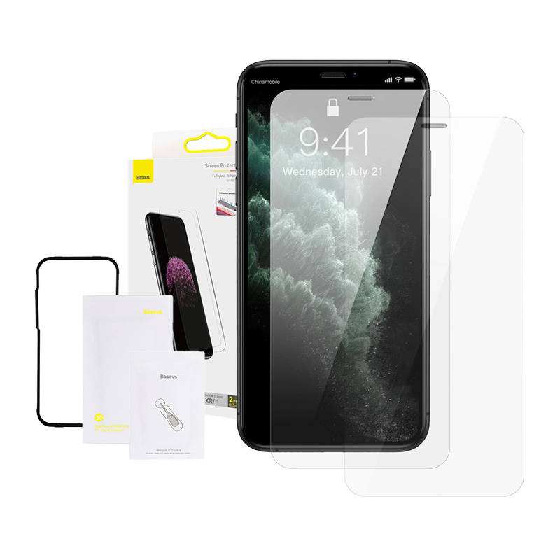 Baseus 03 mm viso stiklo grūdinto stiklo plėvelė 2 vnt pakuotė skirta iPhone XR/11 61 colio Baseus 03 mm viso stiklo grūdinto stiklo plėvelė 2 vnt pakuotė skirta iPhone XR/11 61 colio