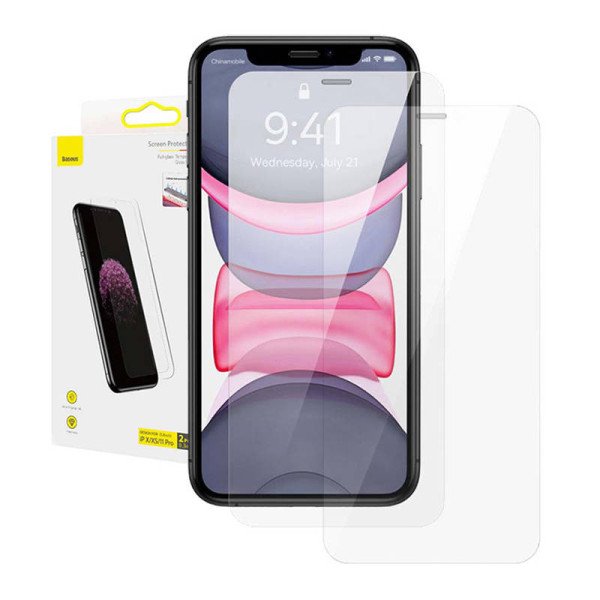 Baseus 03 mm viso stiklo grūdinto stiklo plėvelė 2 vnt pakuotė skirta iPhone X/XS/11 Pro 58 colio