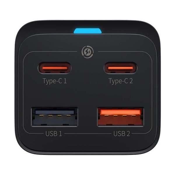 Greitas įkroviklis Baseus GaN3 Pro 2x USB-C 2x USB 65W juodas