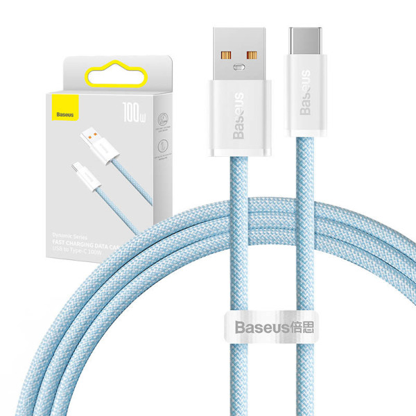 Laidas iš USB į USB-C Baseus Dynamic Series 100 W 1 m mėlynas