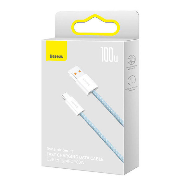 Laidas iš USB į USB-C Baseus Dynamic Series 100 W 1 m mėlynas