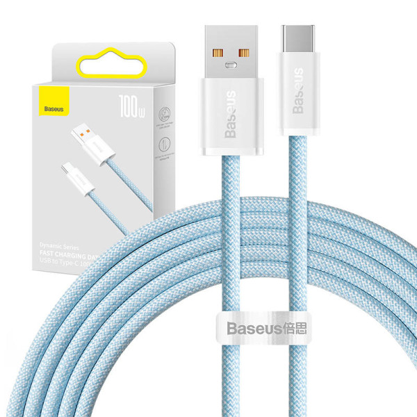 Laidas iš USB į USB-C Baseus Dynamic Series 100 W 2 m mėlynas