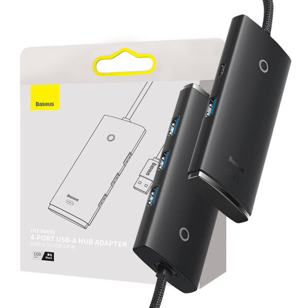 Hub 4in1 Baseus Lite Series USB iki 4x USB 30 1m juoda