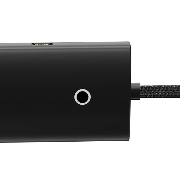 „Baseus Lite“ serijos šakotuvas 4 viename USB-C iki 4 x USB 30 + USB-C 25 cm juodas