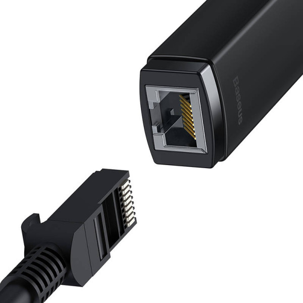 „Baseus Lite“ serijos USB-C–RJ45 tinklo adapteris 100 Mbps juodas