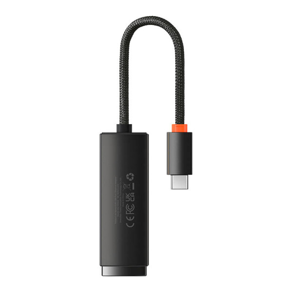 „Baseus Lite“ serijos USB-C–RJ45 tinklo adapteris 100 Mbps juodas