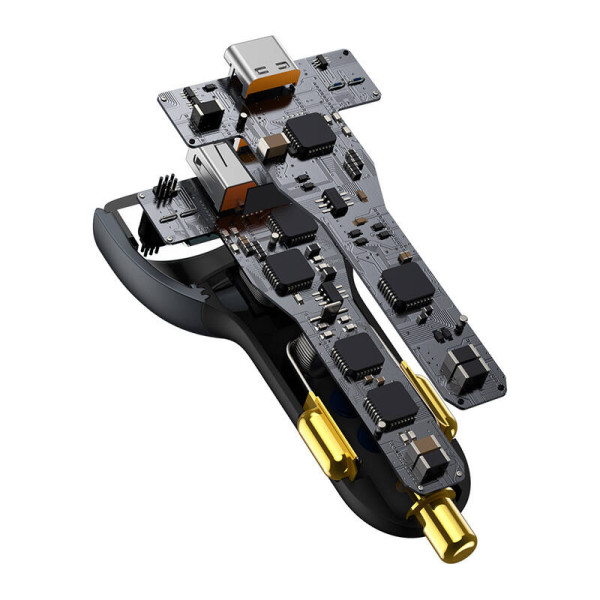 Automobilinis įkroviklis Baseus Qualcomm USB 2x USB-C 160 W pilka