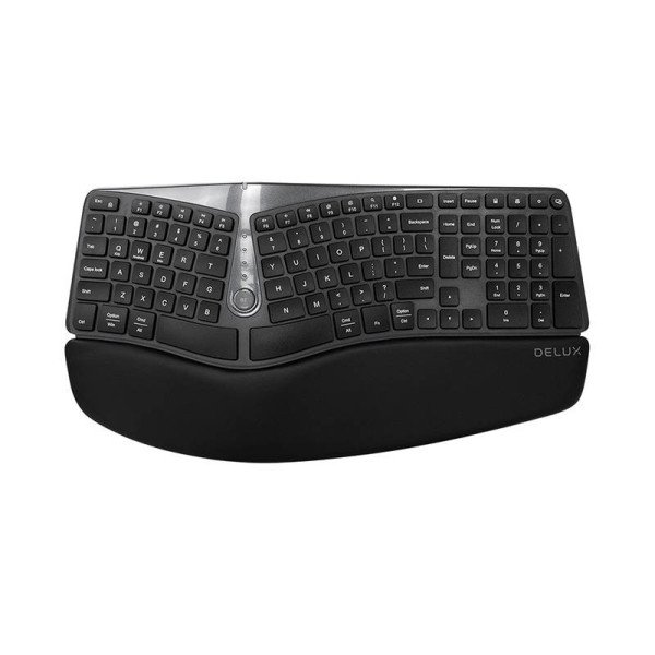 Belaidė ergonominė klaviatūra Delux GM901D BT+24G juoda
