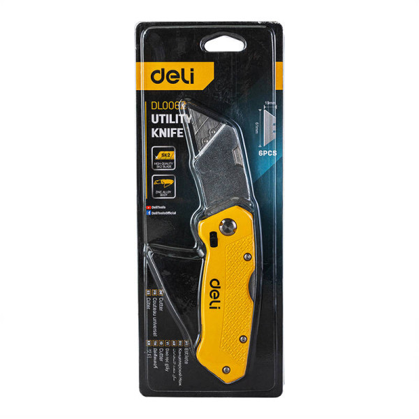 Utility Knife Deli Tools EDL006Z geltonas