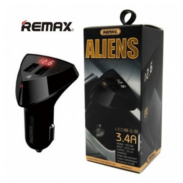 Automobilinis įkroviklis „Remax Aliens“ | 3.4A(MAX) 2xUSB