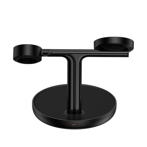 Magnetinis įkrovimo laikiklis Baseus Swan 3 in 1 20W juodas