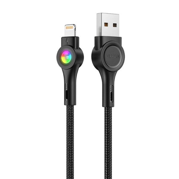 USB prie Lightning kabelis Vipfan Colorful X08 3A 12 m juodas