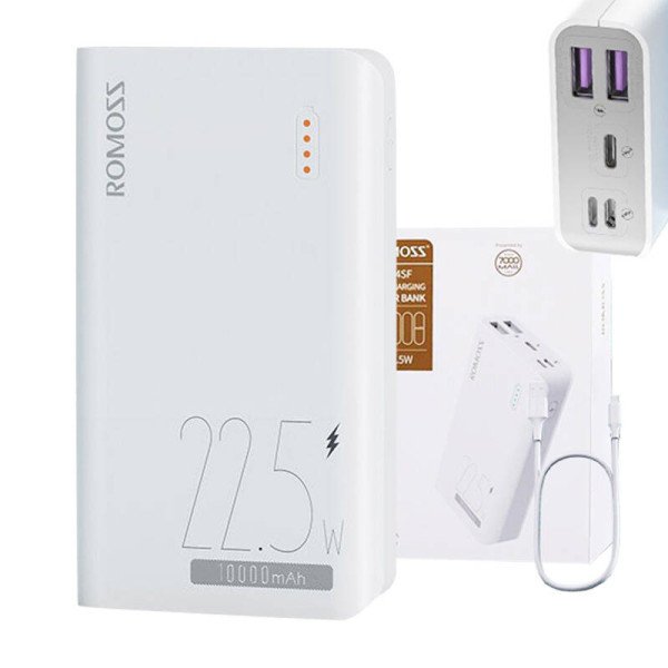 Powerbank Romoss SENSE4SF 10 000 mAh 225 W balta