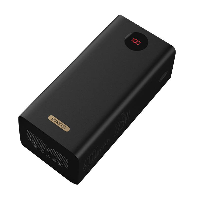 Powerbank Romoss PEA60 60 000 mAh QC + PD 225 W juoda Powerbank Romoss PEA60 60 000 mAh QC + PD 225 W juoda