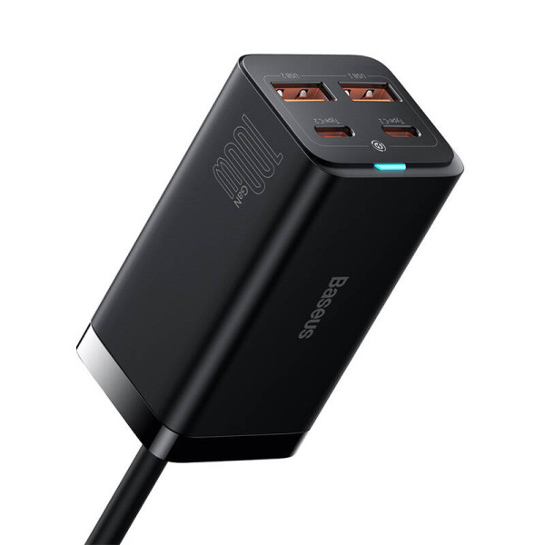 „Baseus GaN3 Pro“ sieninis įkroviklis 2xUSB-C + 2xUSB 100W juodas