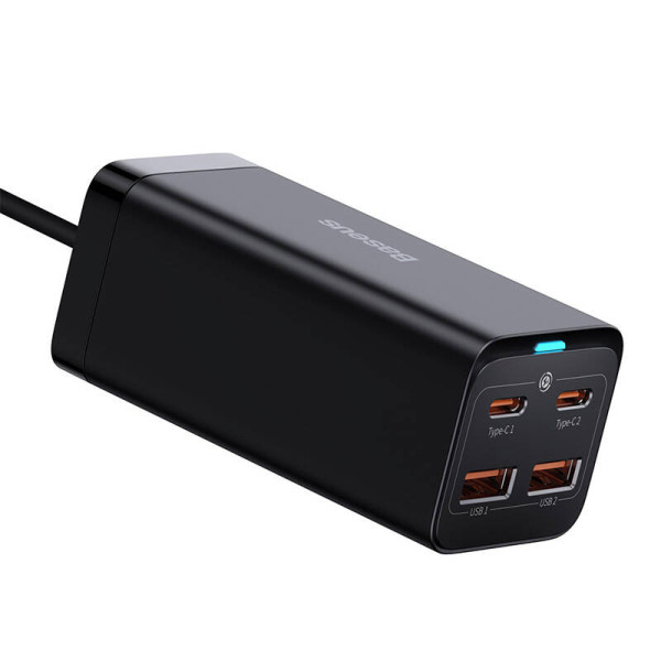 „Baseus GaN3 Pro“ sieninis įkroviklis 2xUSB-C + 2xUSB 100W juodas