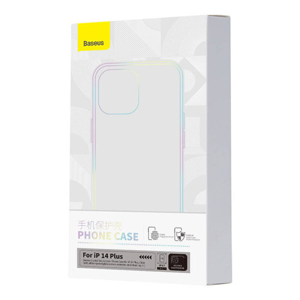 Baseus Crystal serijos dėklas skirtas iPhone 14 Plus + grūdintas stiklas