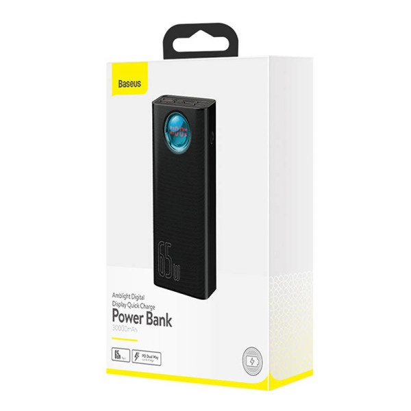 Powerbank Baseus Amblight 30000mAh 4xUSB USB-C 65W juoda
