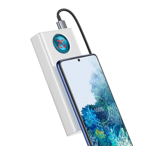 Powerbank Baseus Amblight 30000mAh 4xUSB USB-C 65W balta