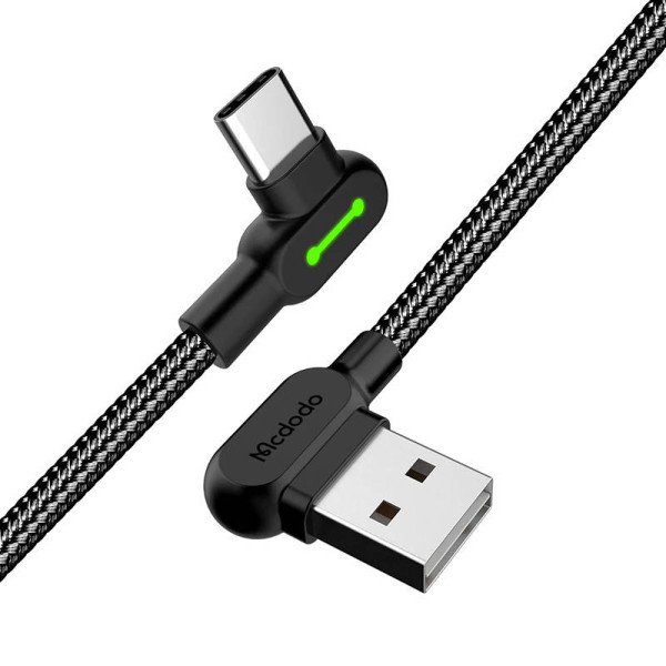 USB į USB-C laidas Mcdodo CA-5280 LED 3m juodas