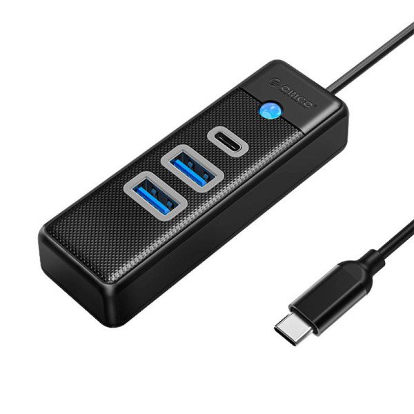 Orico Hub adapteris USB-C prie 2x USB 30 + USB-C 5 Gbps 015 m juodas