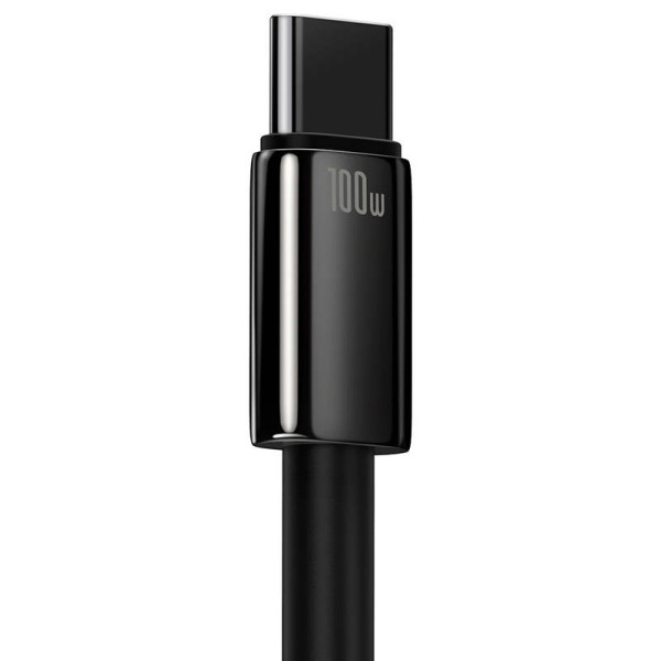 „Baseus“ volframo auksinis kabelis iš USB į USB-C 100 W 1 m juodas