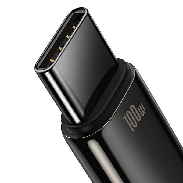 „Baseus“ volframo auksinis kabelis iš USB į USB-C 100 W 2 m juodas