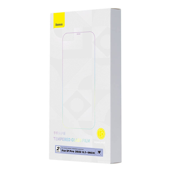 „Baseus Crystal Tempered Glass“ 03 mm skirtas „iPhone 14 Pro“ 2 vnt