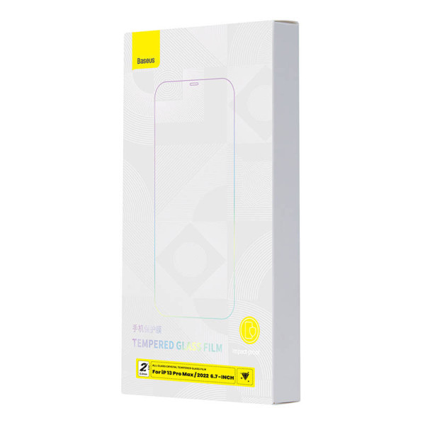 Baseus Crystal Tempered Glass 03 mm skirtas iPhone 14 Plus / 13 Pro Max 2 vnt