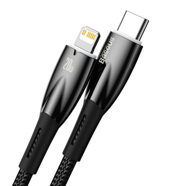 USB-C laidas skirtas Lightning Baseus Glimmer Series 20W 2m juodas