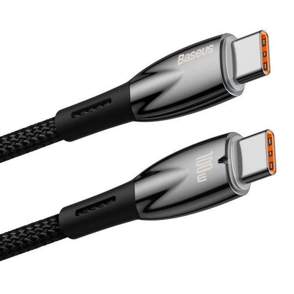 USB-C laidas skirtas USB-C Baseus Glimmer serijai 100 W 1 m juodas