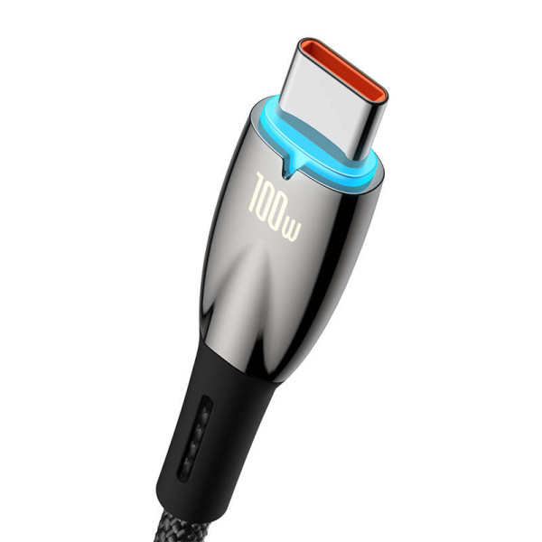 USB laidas skirtas USB-C Baseus Glimmer serijai 100 W 2 m juodas