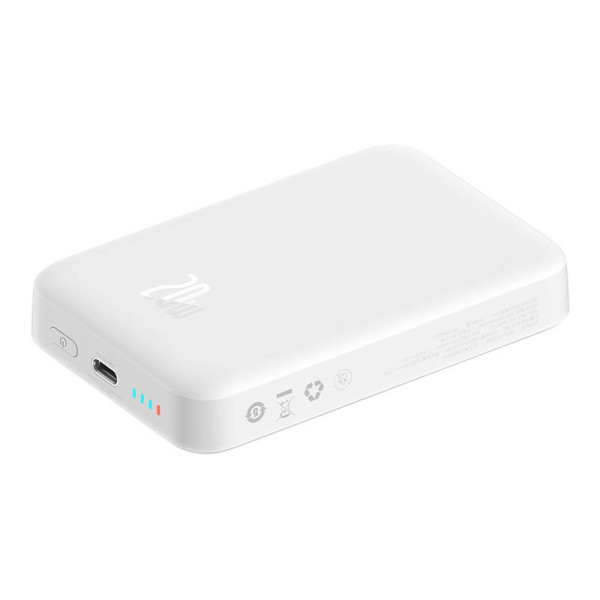 Powerbank Baseus Magnetic 10000mAh USB-C 20W MagSafe balta