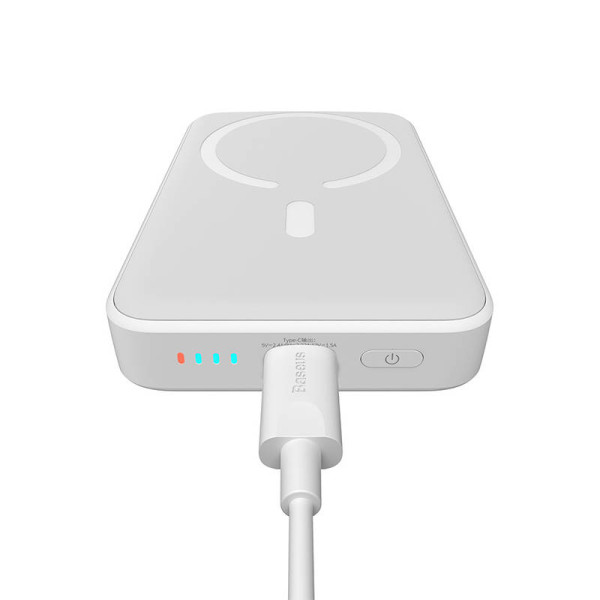 Powerbank Baseus Magnetic 10000mAh USB-C 20W MagSafe balta