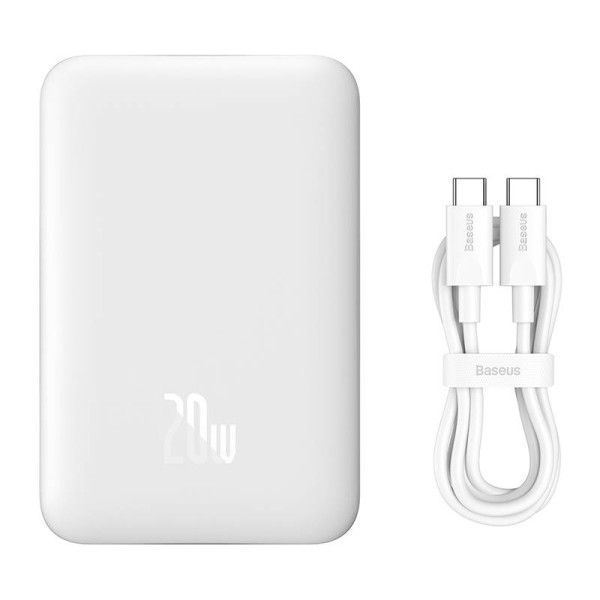 Powerbank Baseus Magnetic 10000mAh USB-C 20W MagSafe balta