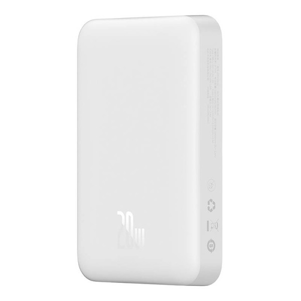Powerbank Baseus Magnetic 10000mAh USB-C 20W MagSafe balta