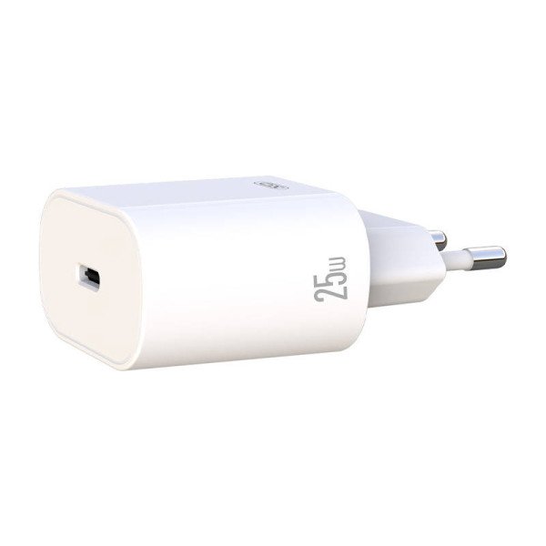 Sieninis įkroviklis XO L91 USB-C 25 W + USB-C į Lightning kabelis baltas