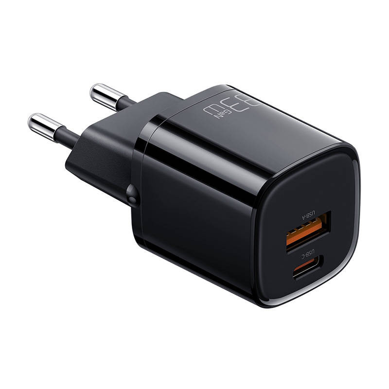 Įkroviklis Mcdodo Nano GaN CH-0151 USB + USB-C 33 W juodas Įkroviklis Mcdodo Nano GaN CH-0151 USB + USB-C 33 W juodas