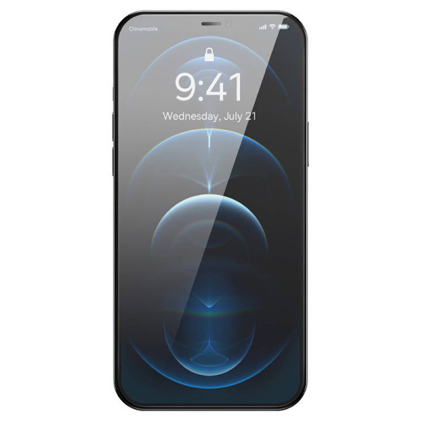 Baseus Schott HD grūdintas stiklas su 03 mm dulkių filtru skirtas iPhone 12 Pro Max