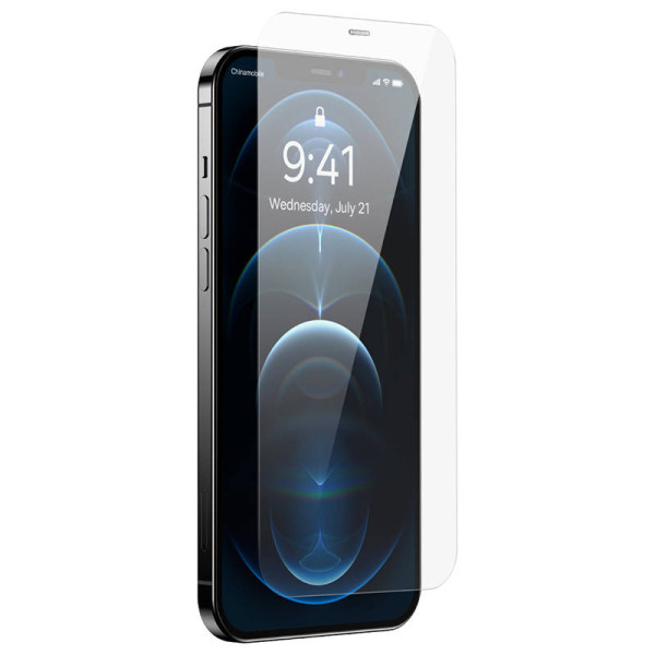 Baseus Schott HD grūdintas stiklas su 03 mm dulkių filtru skirtas iPhone 12 Pro Max