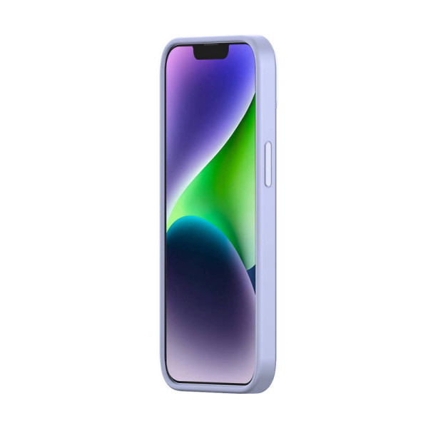 „Baseus“ skysto silikagelio dėklas skirtas „iPhone 14 Plus“ levandos+ grūdintas stiklas + valymo rinkinys