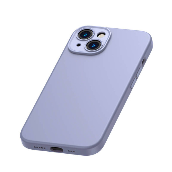 „Baseus“ skysto silikagelio dėklas skirtas „iPhone 14 Plus“ levandos+ grūdintas stiklas + valymo rinkinys
