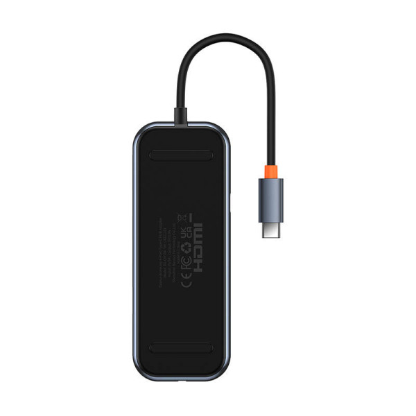 Adapteris 4w1 Baseus Hub USB-C ir 4xUSB 30 tamsiai pilka