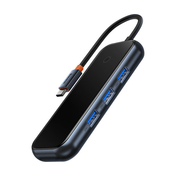 Adapteris 4w1 Baseus Hub USB-C ir 4xUSB 30 tamsiai pilka