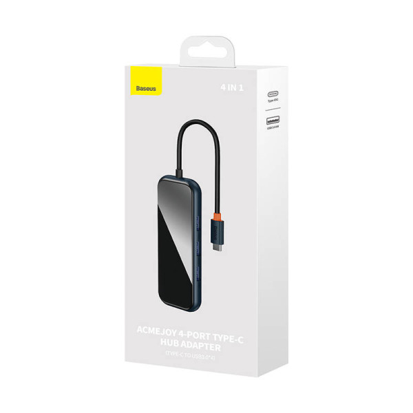 Adapteris 4w1 Baseus Hub USB-C ir 4xUSB 30 tamsiai pilka