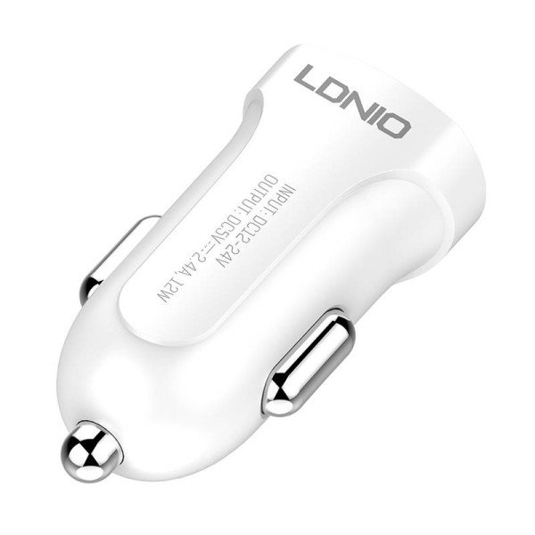 Automobilinis įkroviklis LDNIO DL-C17 1x USB 12W + Micro USB laidas baltas