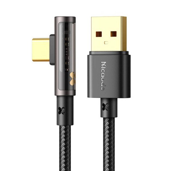 USB į USB-C Prism 90 laipsnių kabelis Mcdodo CA-3380 6A 12 m juodas