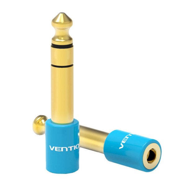 Adapterio garso lizdas 35 mm vyriškas iki 65 mm lizdas moteriškas Vention VAB-S01-L mėlynas