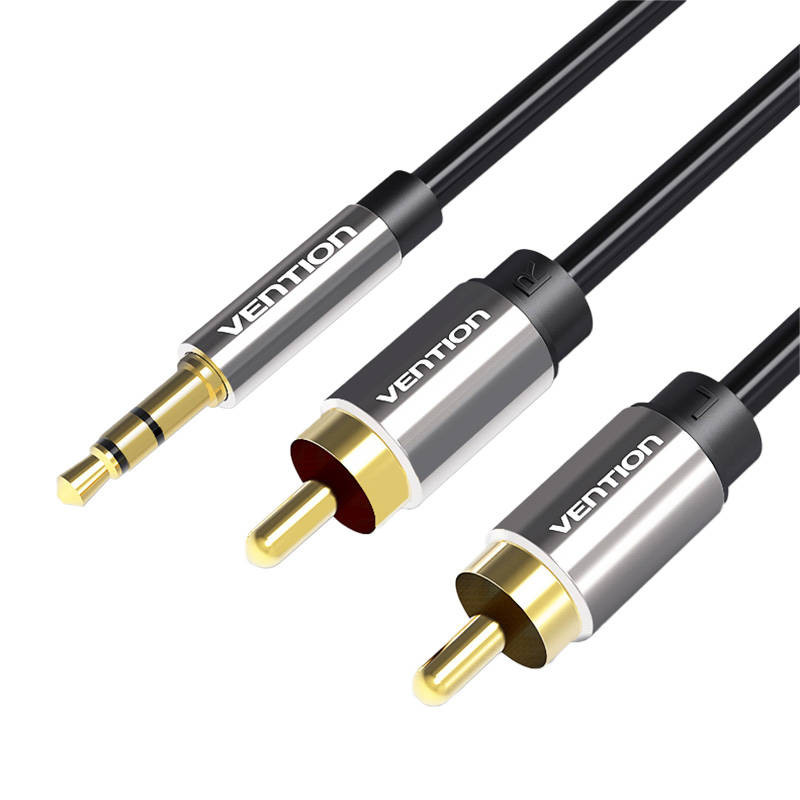 Garso laidas nuo 2xRCA iki 35 mm ventiliacijos BCFBD 05 m juodas Garso laidas nuo 2xRCA iki 35 mm ventiliacijos BCFBD 05 m juodas